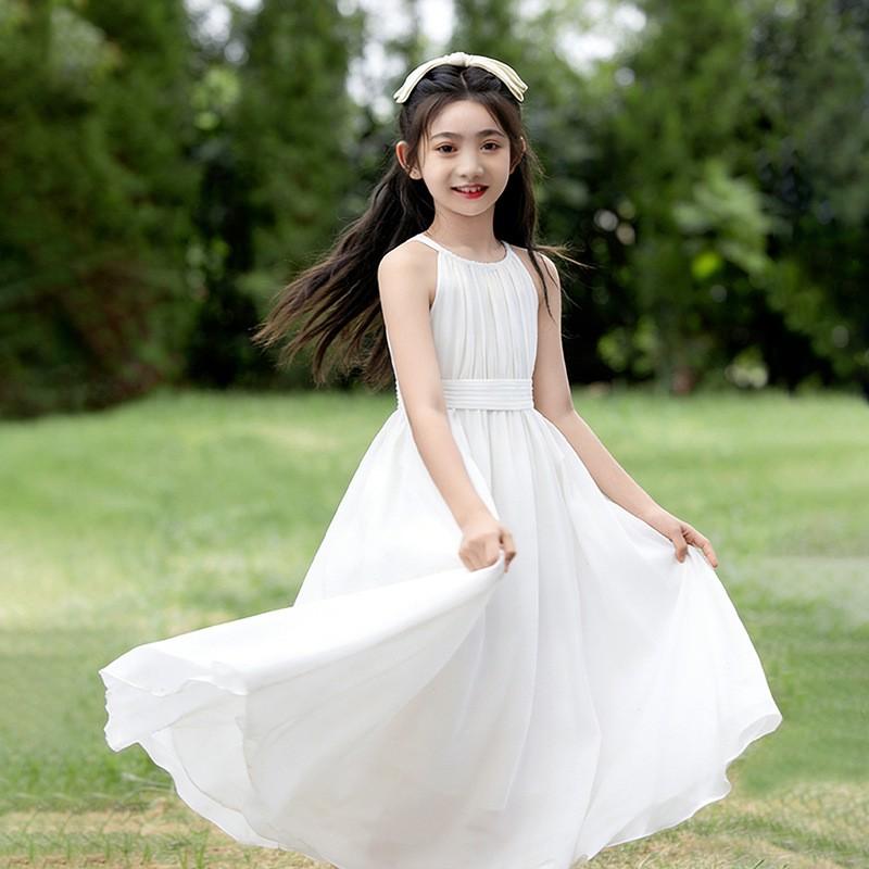 Girls White Dress 2026 Holiday Princess Kids Over 4 Y.O.