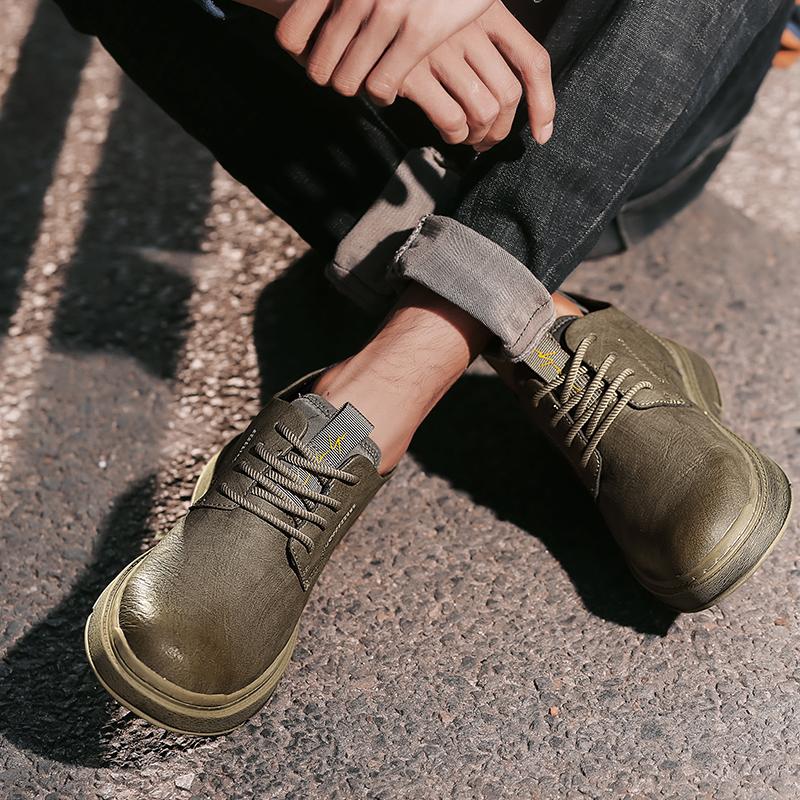 Модная повседневная шнуровка, модная мужская кожаная обувь, обувь с высоким верхом, деловая, уличная, универсальная мужская, взрослая, для вечерней вечеринки, черная обувь