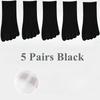 5 Pairs Five Fingers Socks Women Cotton Mesh Summer Toe Socks Sports Anti-slip Low Cut Ankle Socks with With Separate Fingers
