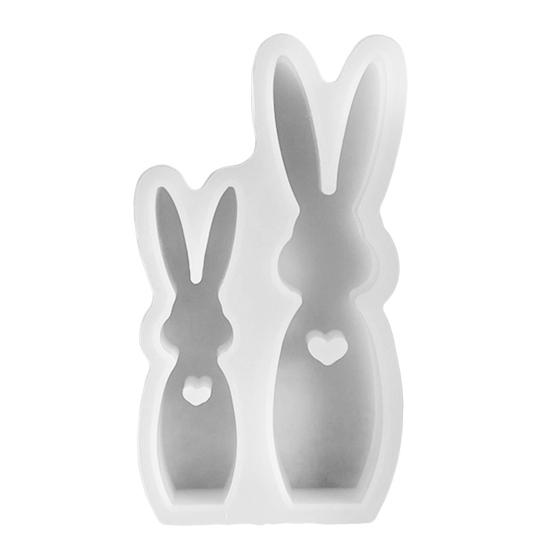 Силиконовая форма для пасхального кролика для самостоятельного изготовления свечей, литье из смолы, легко снимаемая форма для полимерной глины, гибкая форма для свечей в виде кролика