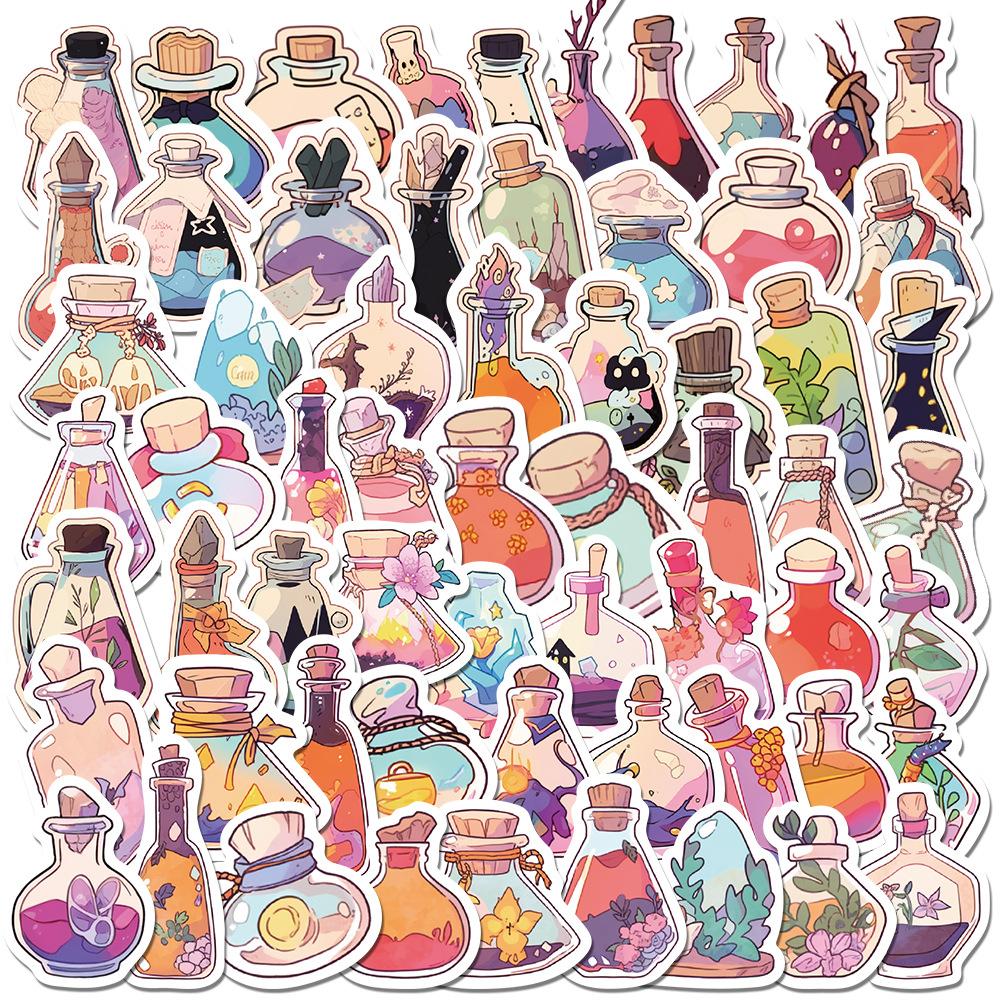 100 шт./компл. волшебная бутылка художественные мини-наклейки DIY модные смешанные водонепроницаемые наклейки-каракули