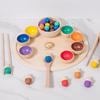 Color Wooden Bead Sorting Tray Educational Toy Toddlers Preschool Play Learning