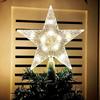 Christmas Tree Ornaments Top Stars LED Light Lamp Christmas Decorations for Home Xmas Trees New Year 2025 Navidad Natal Noel