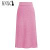 HNXC Women's Fashion Casual Solid Color Print Spring Autumn Skirt