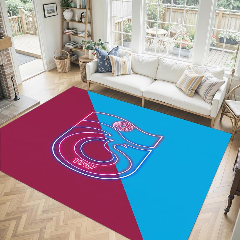 Trabzonspor FC Design Crystal Velvet Carpet Cozy Non?Slip Printed Rug For Bedroom Living Room Entrance