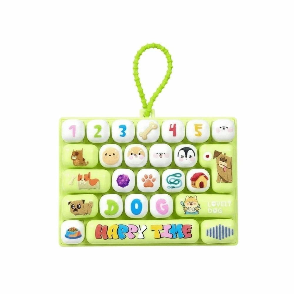 Cute Cartoon Keyboard Fidget Toy 26 Keys Layout Backpack Key Chain Pendant Students