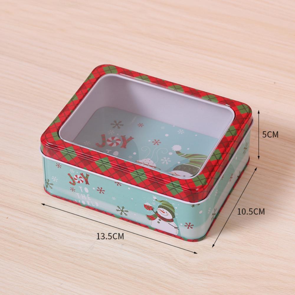 Прямоугольный ПВХ Ящик для цветов Рождественский Подарочный Ящик Конфетница Кейс для Хранения Форма для Выпечки Печенья Жестяная Коробка Вечеринка Домашний Кейс для Хранения