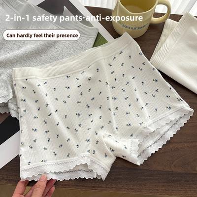 Женские летние хлопковые бесшовные 10A антибактериальные трусы-боксеры, не просвечивающие, не скатывающиеся по краям