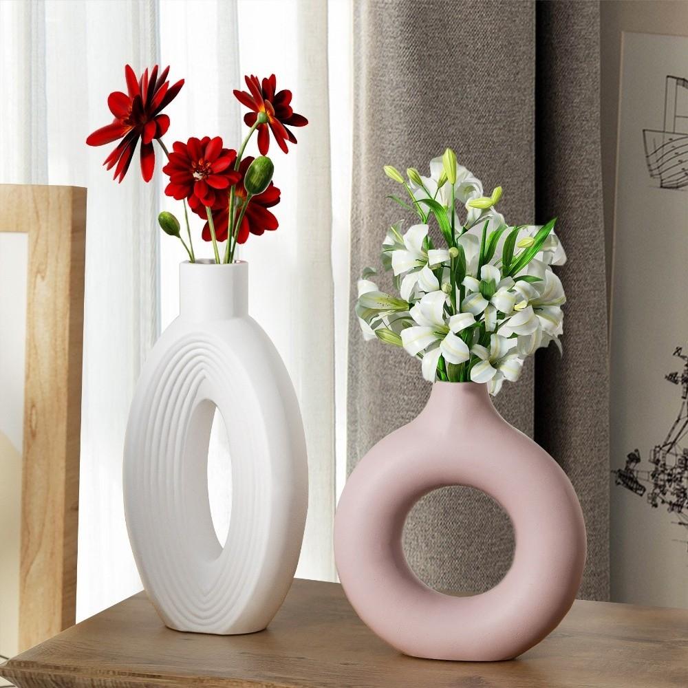 Hollow Out Silicone Vase Mold Oval Stripe Gypsum Mold Decorative Flower Pot Mold  DIY Crafts