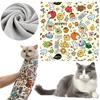 Cat Grooming Wrap Self-Adherent Cat Restraint Wrap Anti-Scratch Cat Swaddle Burrito Wrap for Nail Trimming Cat Grooming Supplies