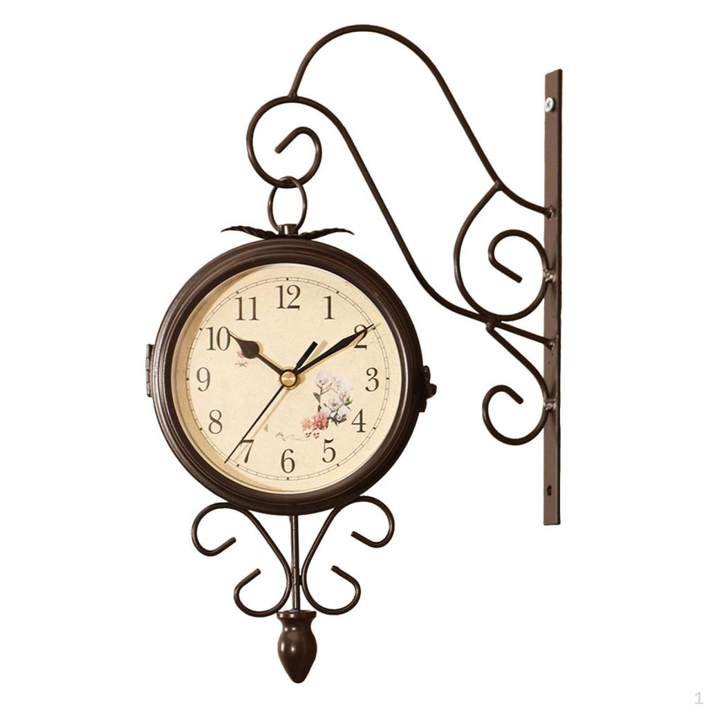 Face Wall Clock for Indoor Outdoor Use, Non Ticking Round Design Hallway And Garden