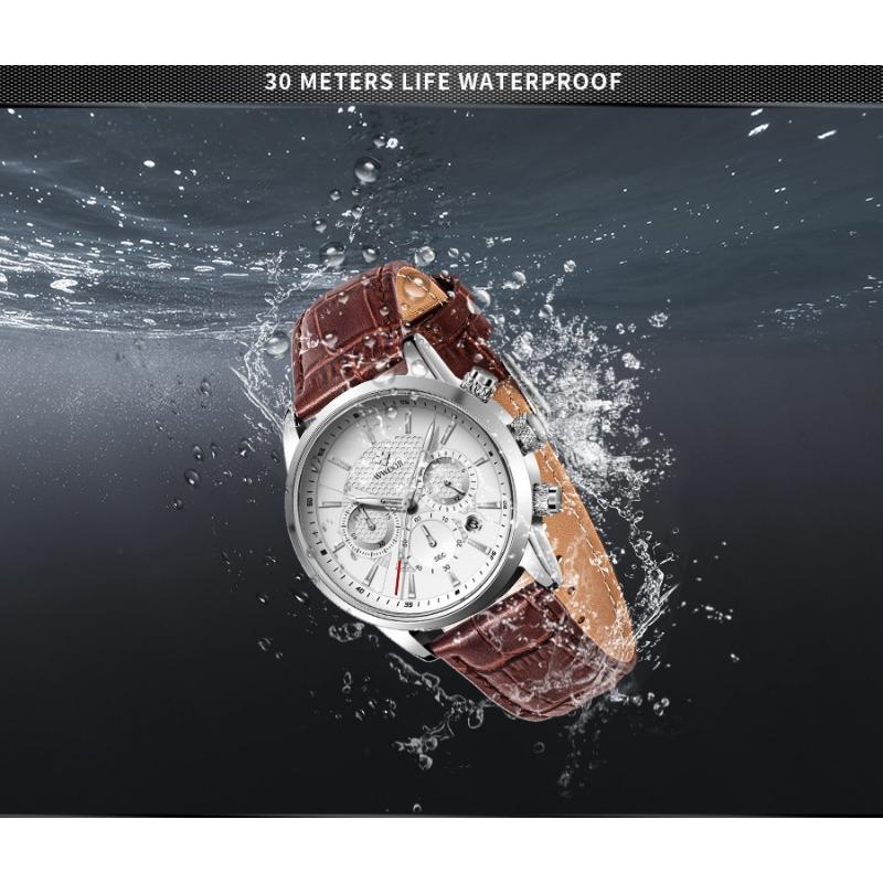 WWOOR часы с кожаным ремешком, мужские ретро светящиеся кварцевые часы, деловые повседневные модные мужские часы, модные часы