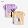 Children's T-shirt Summer Cartoon Top Cotton Round Neck Sweat-Absorbent Girls' T-shirt