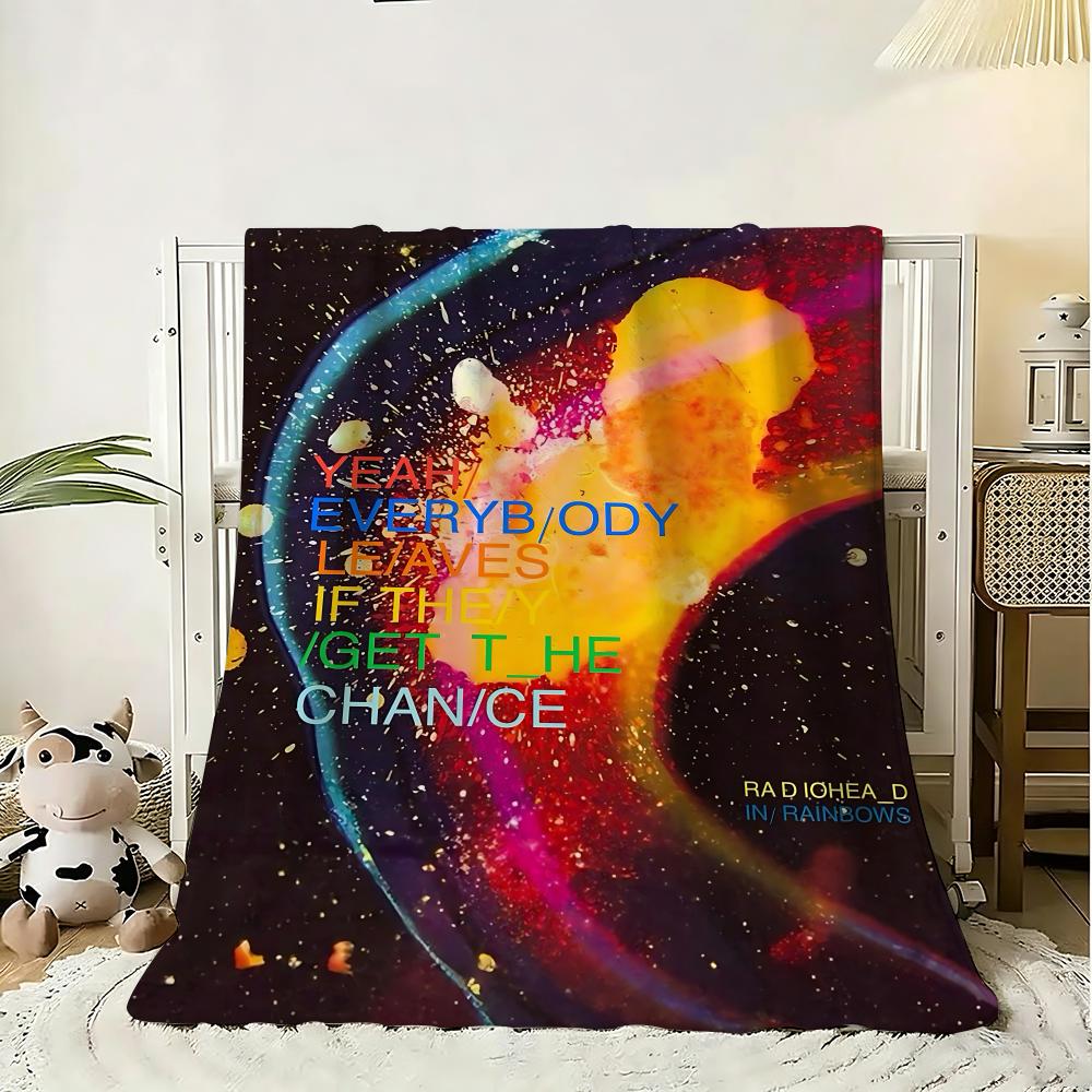 Art Rock Band Radiohead Music Throw 240g Flannel Blanket Lightweight Soft Skin-friendly Summer Thin Throw Blanket