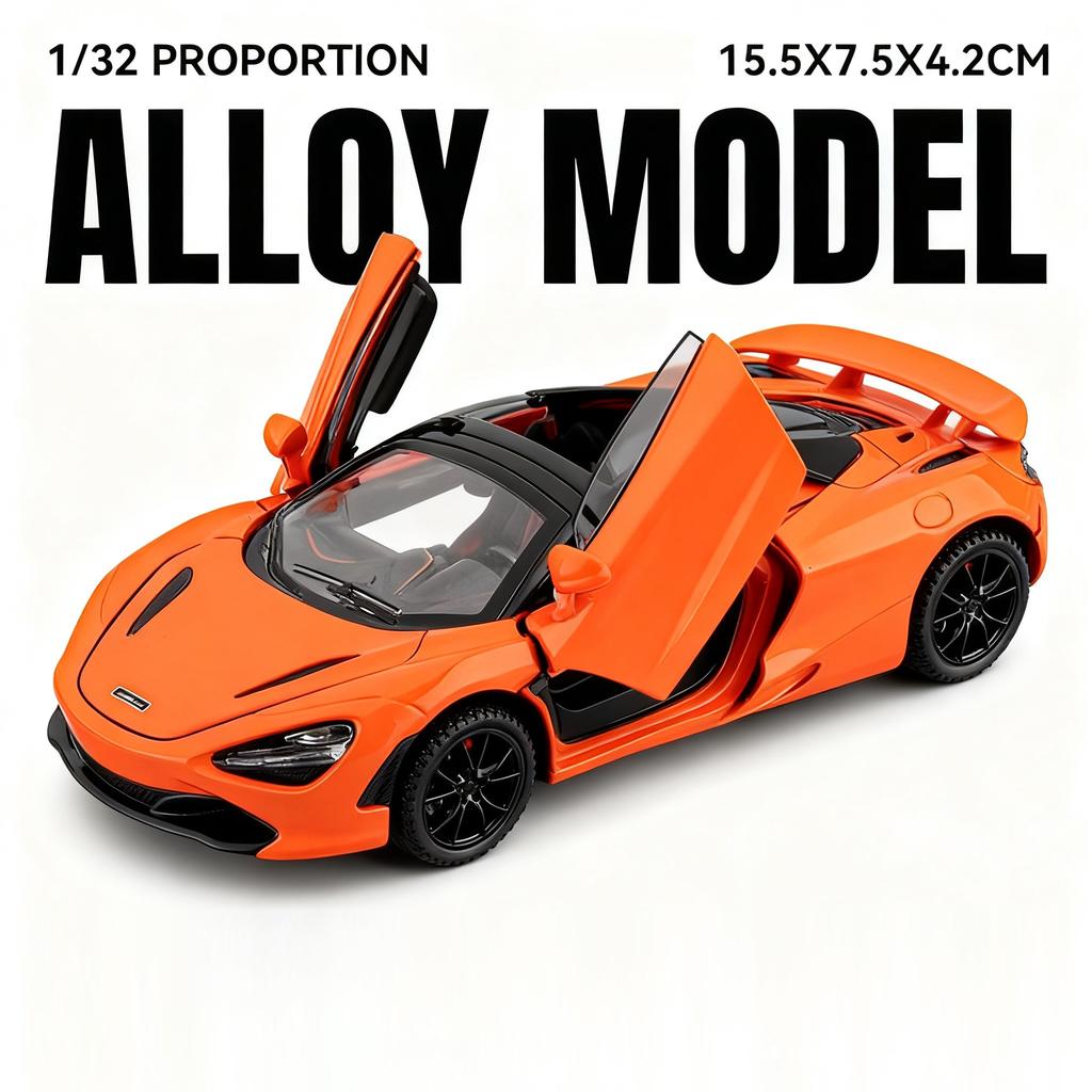 Масштаб 1:32 Revuelto 720S Модель спортивного автомобиля Игрушка Двери открываются Оттянуть Назад Звук Свет Модели суперкаров Подарки для детей