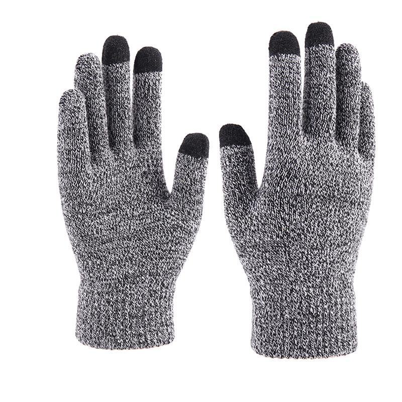 Cozy Knitted Split-Finger Wool Gloves for Autumn & Winter – Thick, Warm, Touchscreen-Friendly