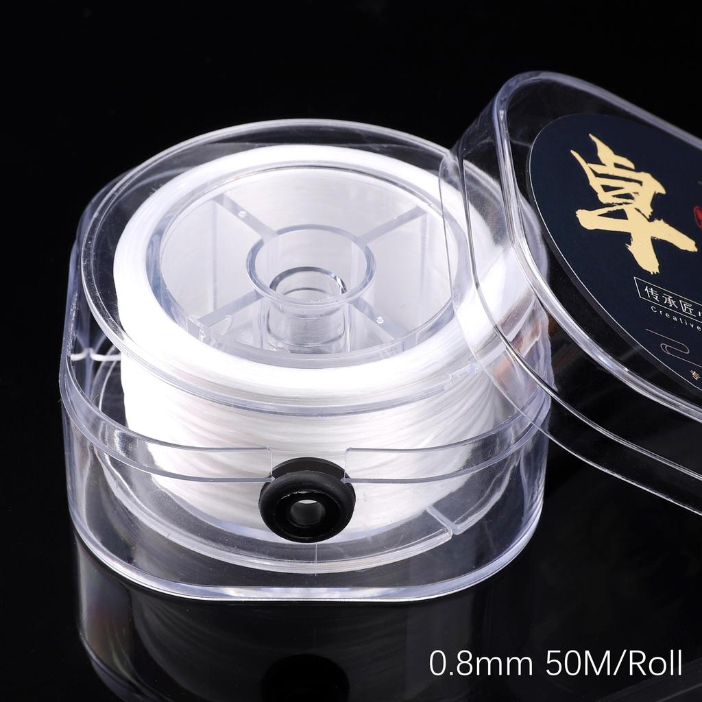 Прочная нейлоновая резиновая эластичная нить для изготовления украшений и браслетов - Разные цвета, 50-100 метров