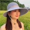 Пляжные шляпы для отдыха на открытом воздухе, однотонные, дышащие, с широкими полями, женские, с защитой от ультрафиолета, складные, солнцезащитные шляпы