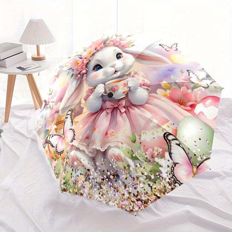 Easter Bunny Automatic Folding Umbrella Compact Lightweight For Outdoor Adventurest69