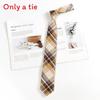 Ретро Коричневый Клетчатый Полосатый Галстук и Бабочка для Повседневных Школьных Нарядов и Подарков