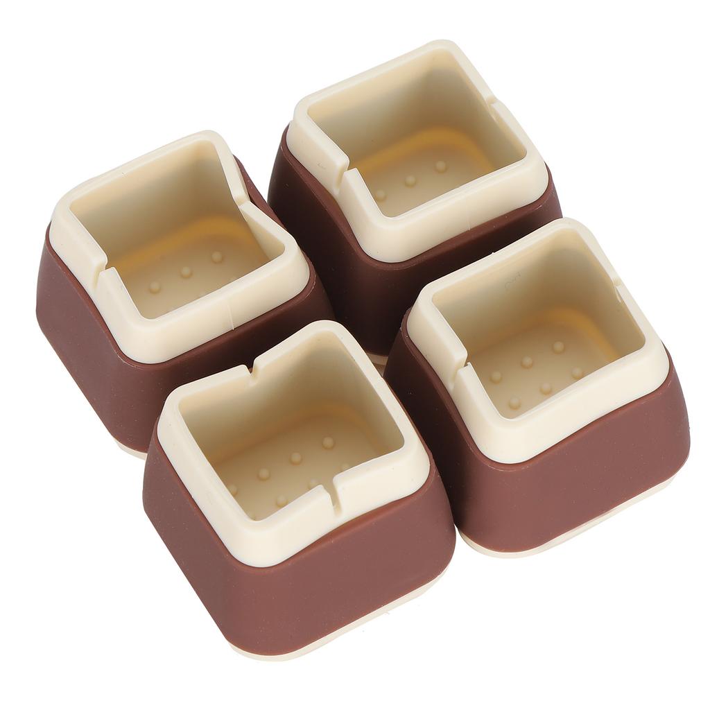 4Pcs Silicone Furniture Protectors 3.3x3.9x3.9cm NonSlip Chair Table Foot Covers Caps(Coffee )