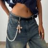 Cross Pearl Waist Chain Gothic Pants Chain Cool Tassel Jeans Chain Male