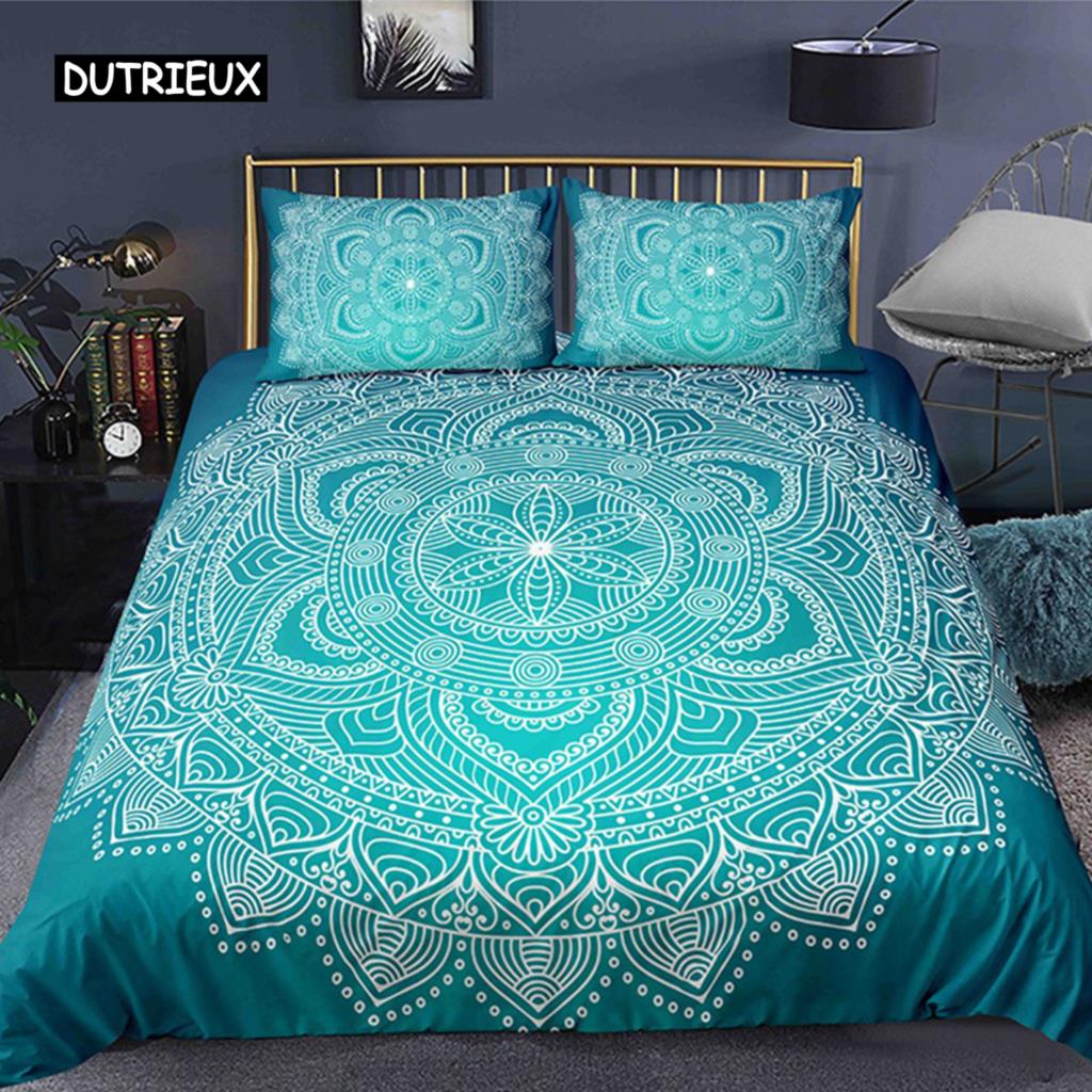 Комплект постельного белья Bohemian Mandala из 2/3 предметов, двуспальное, двуспальное, королевского размера, пододеяльник и наволочка, мягкое постельное белье