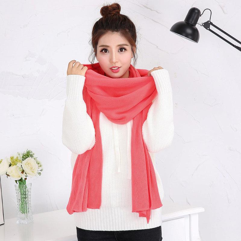 1PC Solid Women Men Scarf Knitted Unisex Thick Warm Winter Long EMA