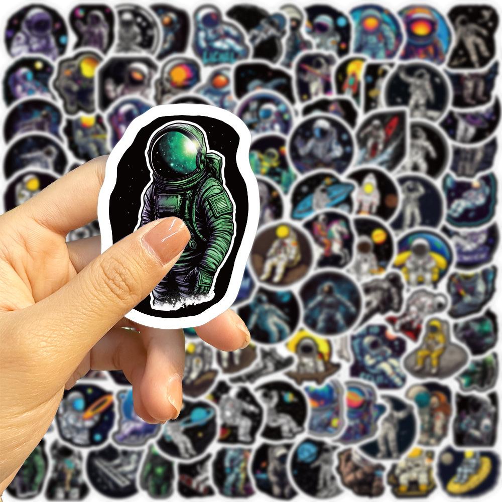 100 Space Astronaut Graffiti Stickers Decorate Guitar Laptop Suitcase DIY Waterproof
