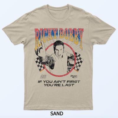 Ночи Талладеги Рики Бобби Контур Клетчатые Флаги Футболка из фильма