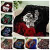 Фланелевый плед Череп Роза Темный Ветер Плед из Кристаллического Флиса Весна и Осень
