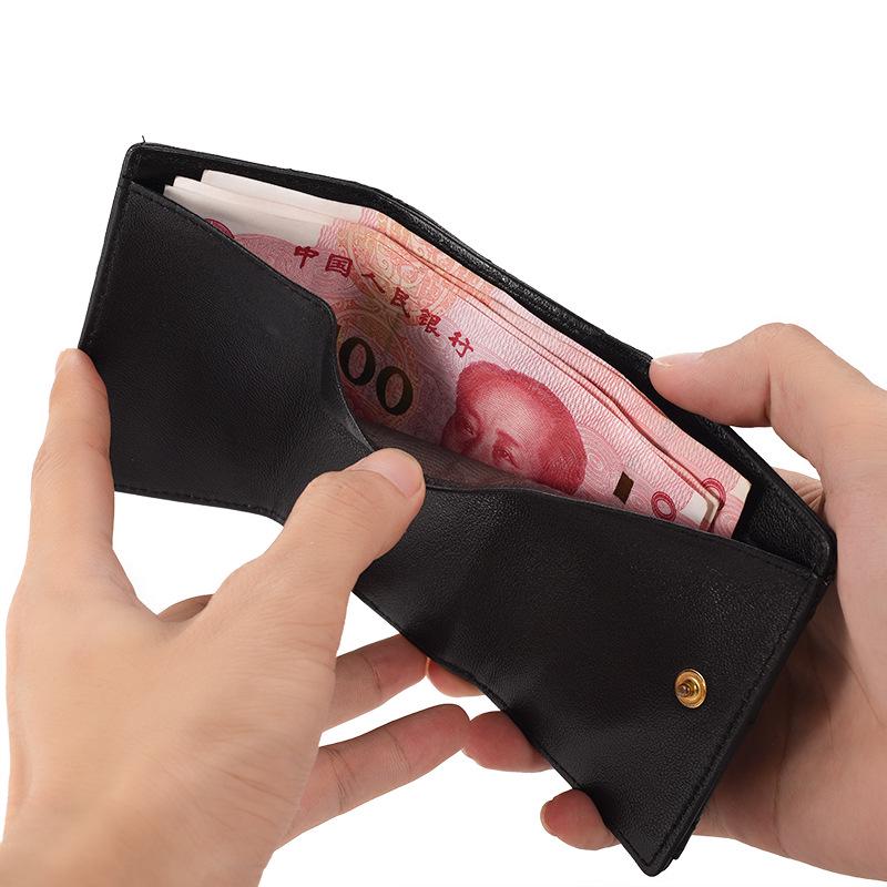 Короткий кошелек из овчины с ромбовидным узором – Элегантный европейский и американский стиль, кошелек с клапаном для монет для женщин