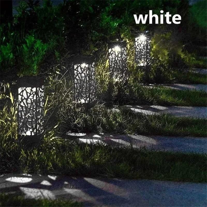 LED Solar Garden Lights 2 6pcs Outdoor Waterproof Hollowing Out Lawn Lamps for Pathway Patio Yard Decoration Landscape Lighting