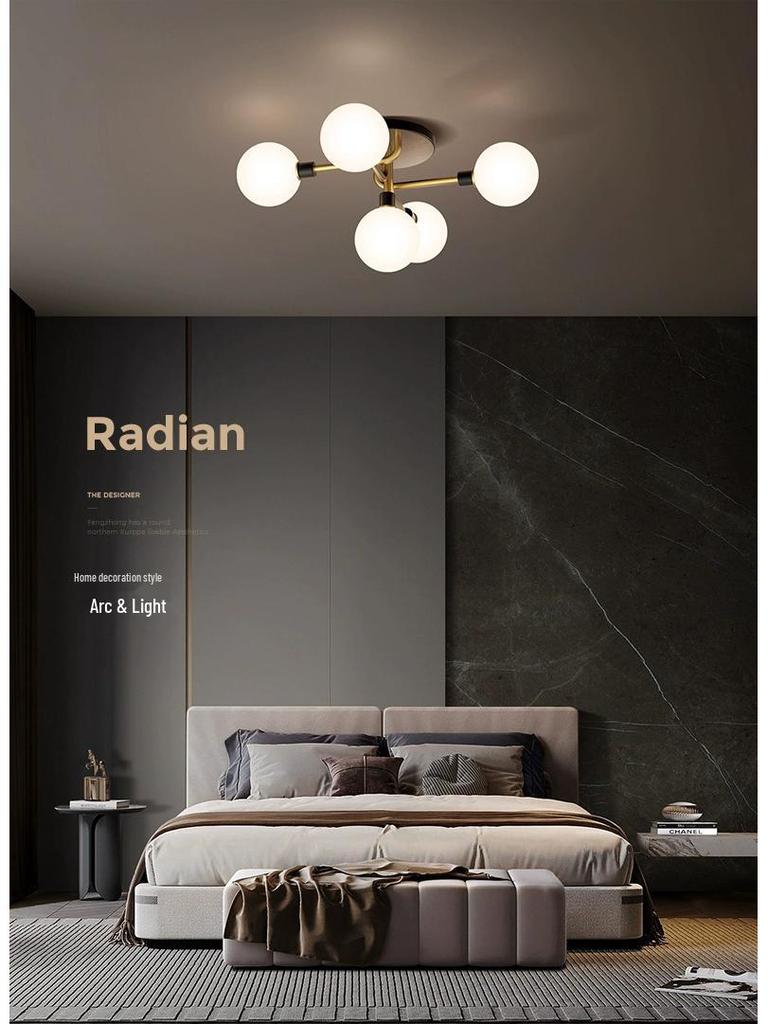 Современный медный потолочный светильник в европейском стиле для спальни или гостиной