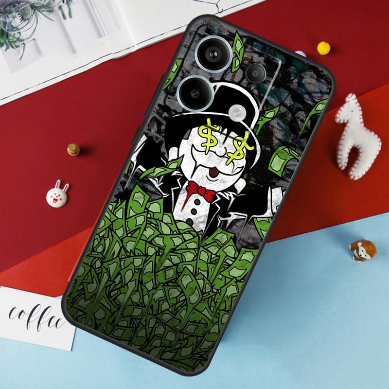 Dollar M-Monopolys Case For Xiaomi Redmi 12 13C 12C 10C 9C Redmi Note 13 9 10 11 12 Pro 9S 10S 11S 12S Cover