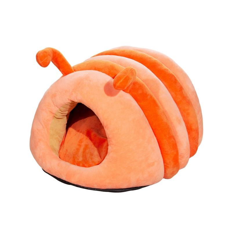 Милое гнездо для питомца Теплое мягкое плюшевое лежанка для кошки Мультяшная гусеница Теплая толстая будка для собаки Домик для кошки Складной моющийся Товары для животных Палатка для кошки
