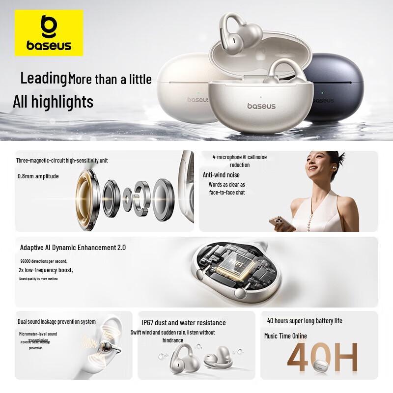 Baseus Беспроводные Bluetooth-наушники-клипсы MC1 Pro