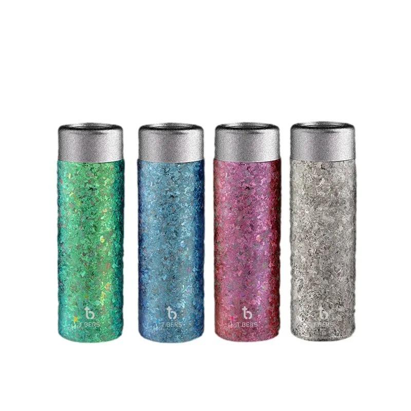 Мини-термокружка 150 мл, Двухслойная фляга из чистого титана, Портативная подарочная посуда для напитков, Набор для чая, Легкая термобутылка для воды цвета помады