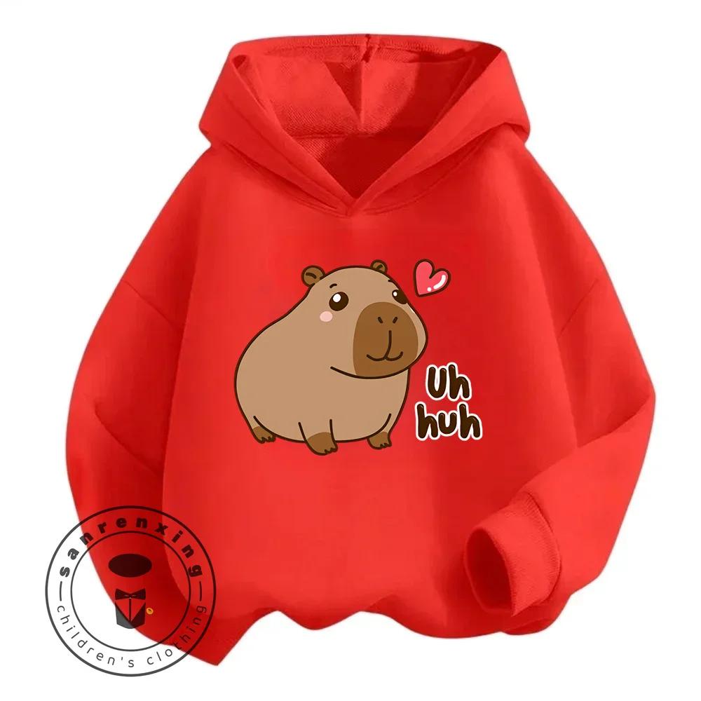 Capybara Cartoon Natural Cotton High Quality Niche Design Exquisite Details Feel Skin Friendly Children's Autumn Winter Hoodie