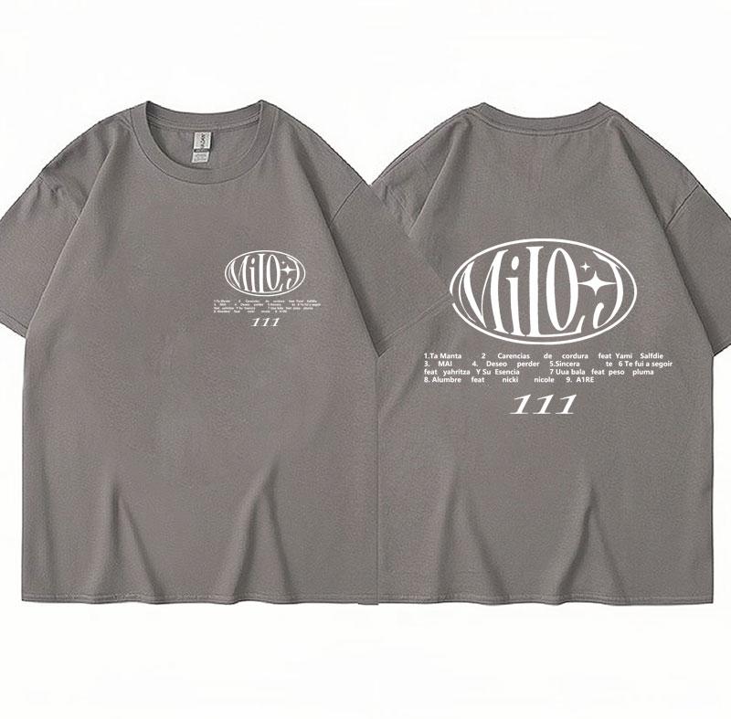 Rapper Milo J Tour 111 Album Merch Tshirt Men Women Trendy Hip Hop Harajuku Short Sleeve 100% Cotton Loose Tops Streetwear Male