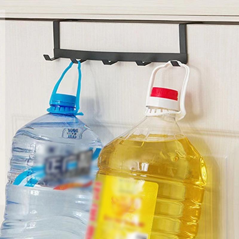 Домашняя железная дверь с 5 крючками сзади, металлическая стойка-органайзер для одежды и шляп, подходит для ванной комнаты, спальни, для подвешивания одежды, шляп, пальто