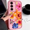 Чехол с цветочным принтом для Samsung S25 Ultra S24 FE S23 S22 A56 A36 A16 A15 A55 A35 Мягкий матовый противоударный чехол для телефона из ТПУ