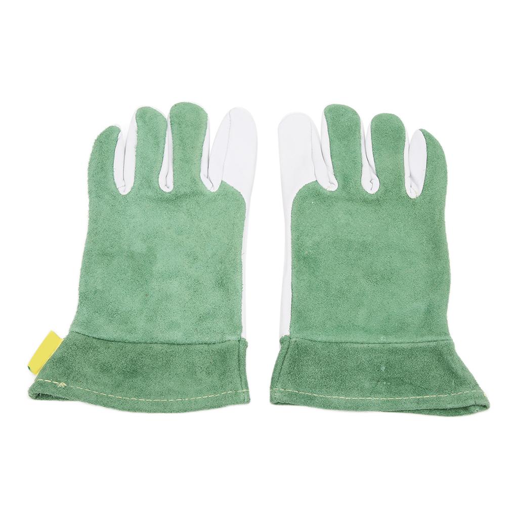 Pair Goatskin Leather TIG Oxyfluoride Welding Gloves Thermal Insulation Fireproof Soft Wear Resistant