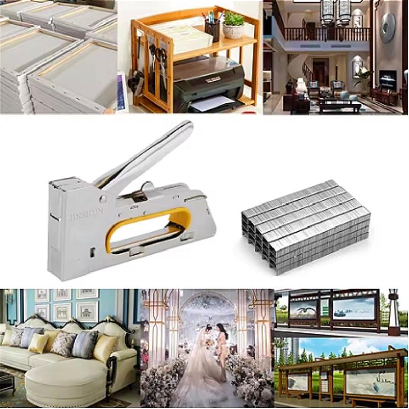 3 IN 1 Heavy Duty Staple Gun For DIY Home Decoration Furniture Wood Frame Stapler Multitool Manual Nail Gun