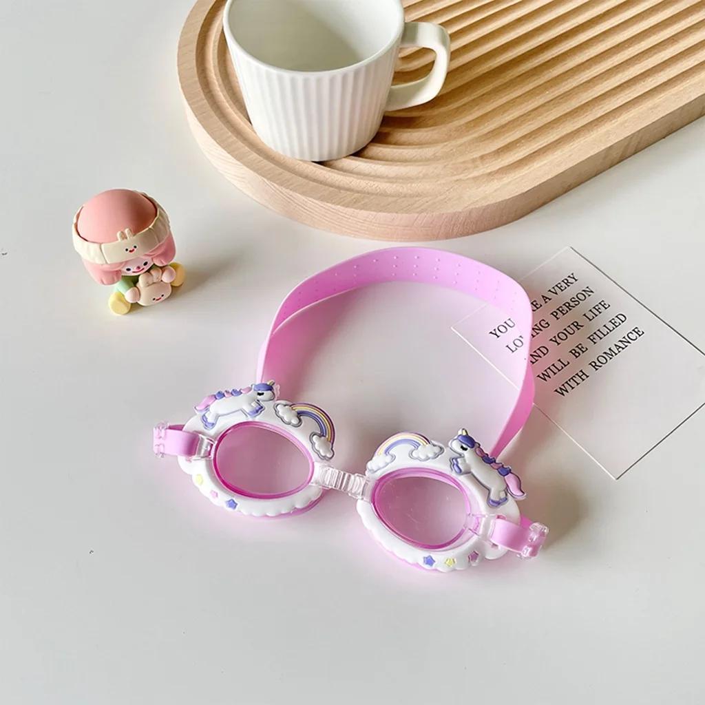 Waterproof Anti Fog Cartoon Pony Swimming Goggles Adjustable Strap Cute Kids Children Swim Supplies