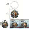 Стеклянный кулон-брелок с узором Солнца и Луны, милый аксессуар для ключей для подарков