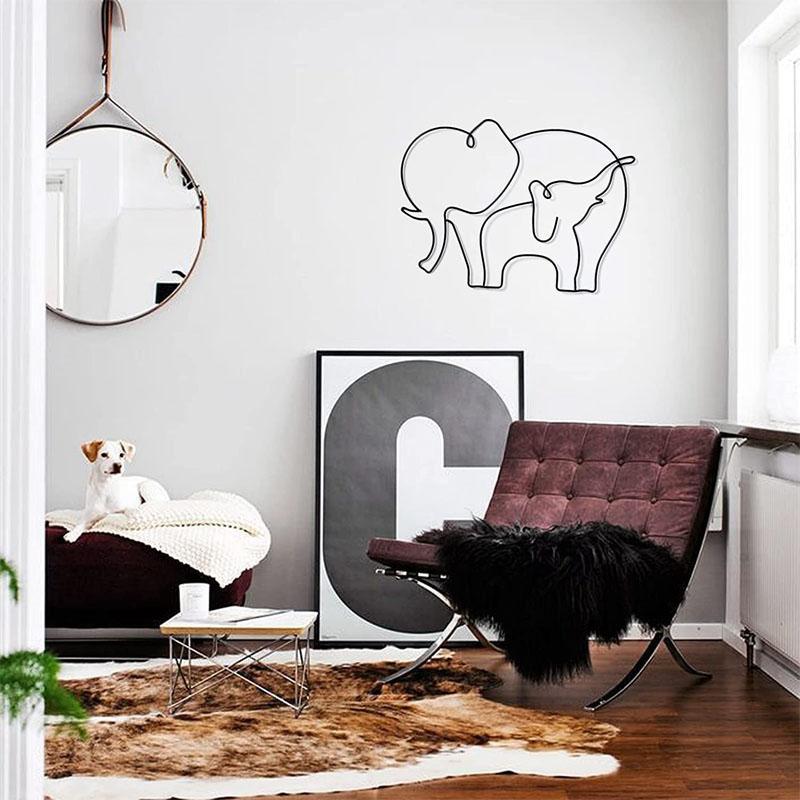 Nordic Abstract Line Art Декоративная настенная вешалка с изображением животных из железа, металлическая настенная подвеска, украшения