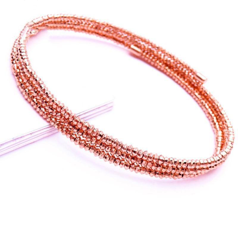 Purple Gold Rose Gold Laser Bead Plated Rose Gold Fashion Temperament Luxury High-End Design Bracelet