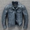 Верхний слой коровья кожа американский ретро шлифовка под старину деним натуральная кожа кожаная куртка мужская куртка
