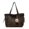 Холщовая сумка с леопардовым принтом, женская сумка-тоут большой вместимости, сумка через плечо